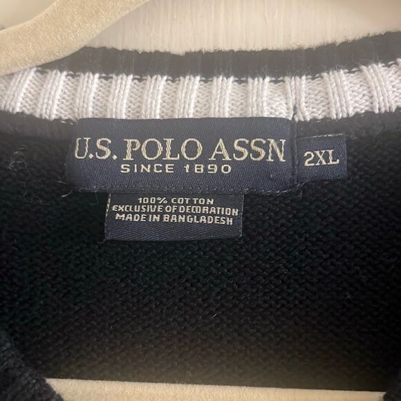 ✨U.S. Polo Assn. Men's Sweater Black Sz 2X Vest✨ - Picture 4 of 6